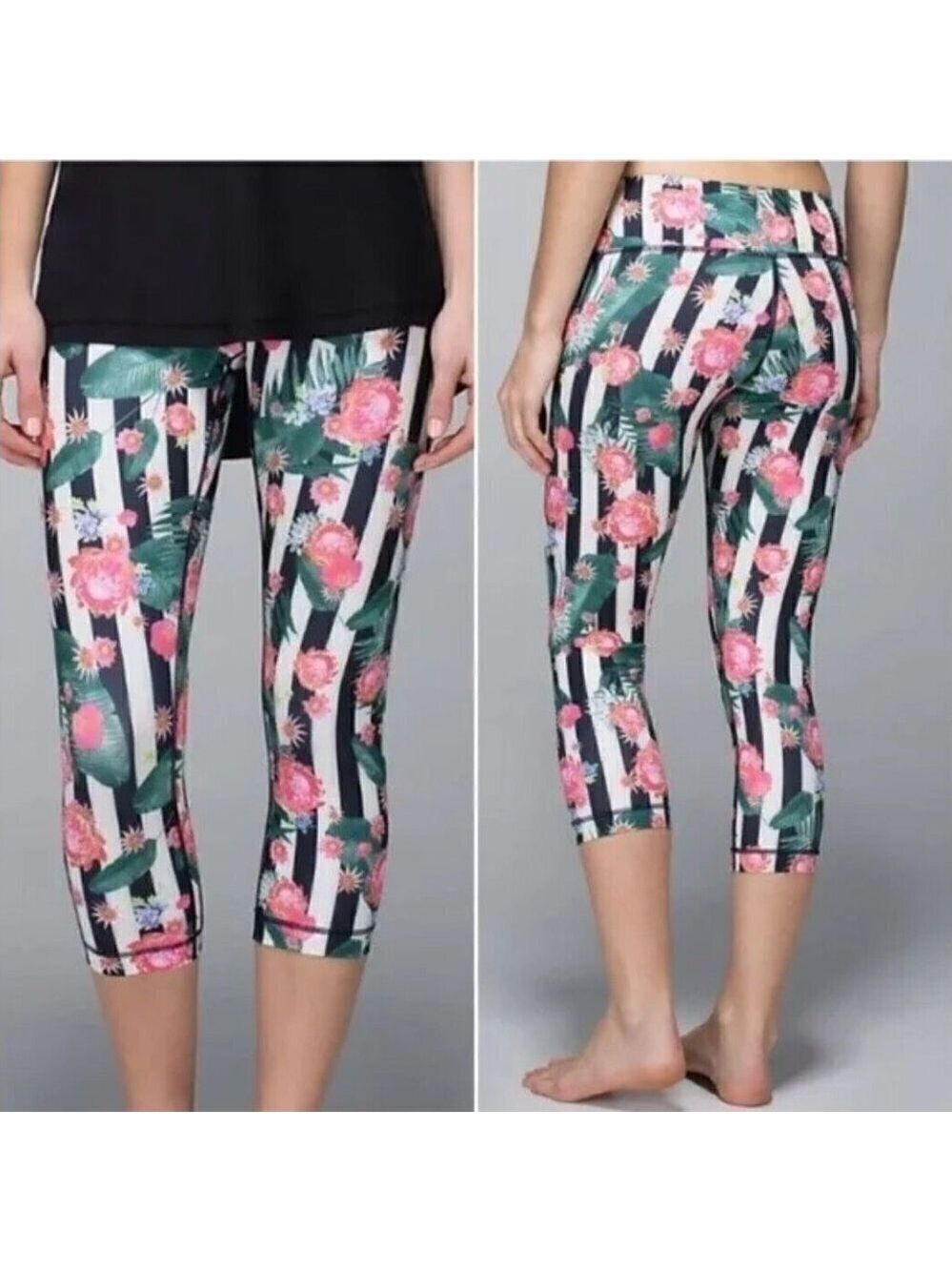 Lululemon Wunder Under Crop Full-On Luxtreme Palm Play Multi Size 8